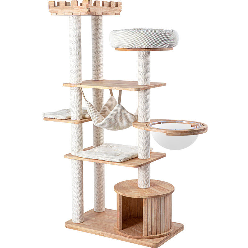 HONEYPOT CAT® MiaoZuo Premium Solid Wood Cat Tree 170CM #AG210316 - ChokyoPetStore